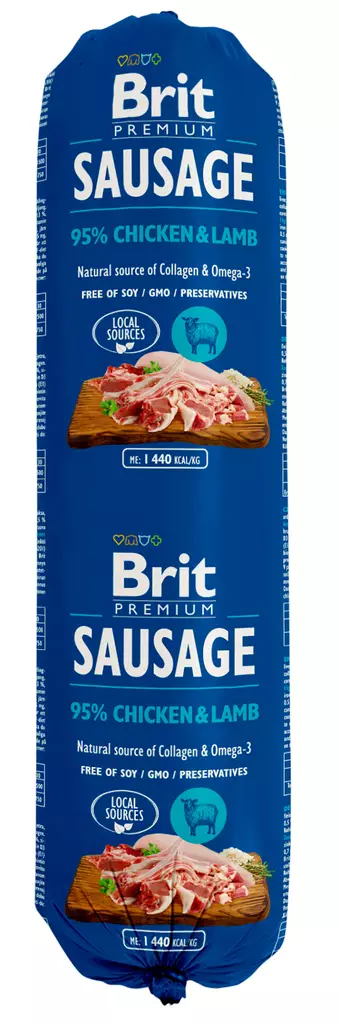 Brit Premium Makkara kana-lammas 800 g - Koiran märkäruoat - 8595602525898 - 1