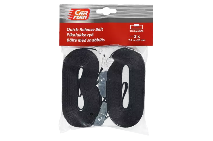 Carman pikalukkovyö 25mmx7,5m 2kpl - Pikalukkovyöt - 6410412840448 - 3