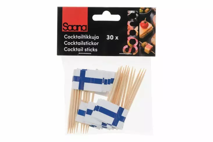 Coctailtikut suomi 30kpl - Pillit ja cocktailtikut - 6410412932648 - 1