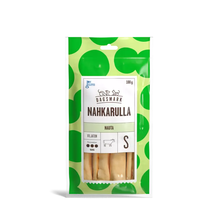 Dagsmark Nahkarulla nauta S 100g - Koiran luut - 6430066380718 - 1