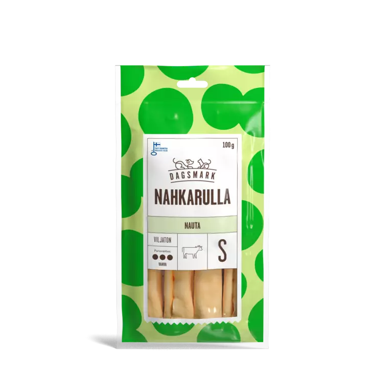 Dagsmark Nahkarulla nauta S 100g - Koiran luut - 6430066380718 - 1