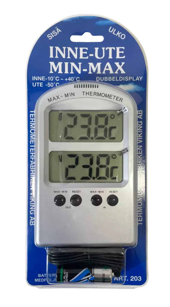 Digitaalinen sisä-ulkomittari hopea - Lämpömittarit - 7316040002038 - 1