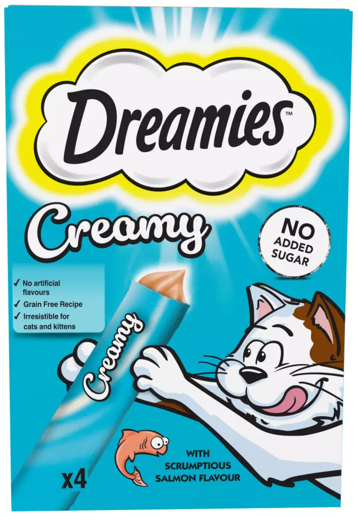Dreamies Creamy Lohta 4x10g - Kissan herkut - 4008429151248 - 1