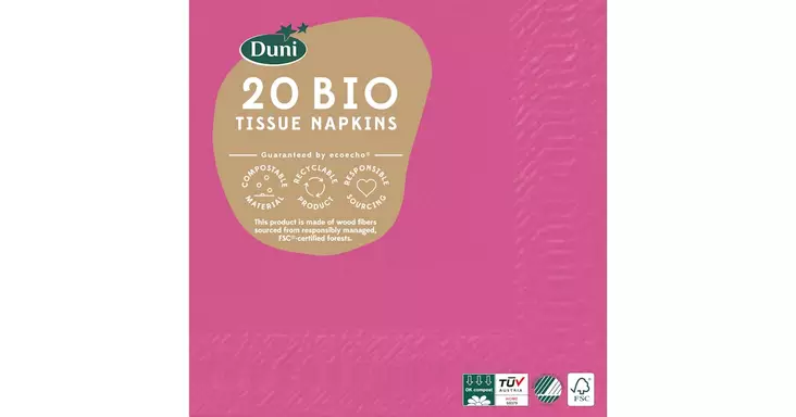 Duni lautasliina Fuksia 24cm - Lautasliinat - 7321011653478 - 1