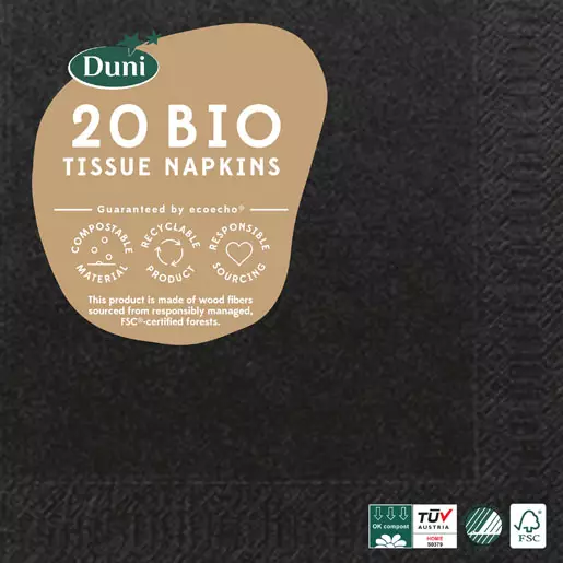 Duni lautasliina Musta 33cm - Lautasliinat - 7321011503278 - 1