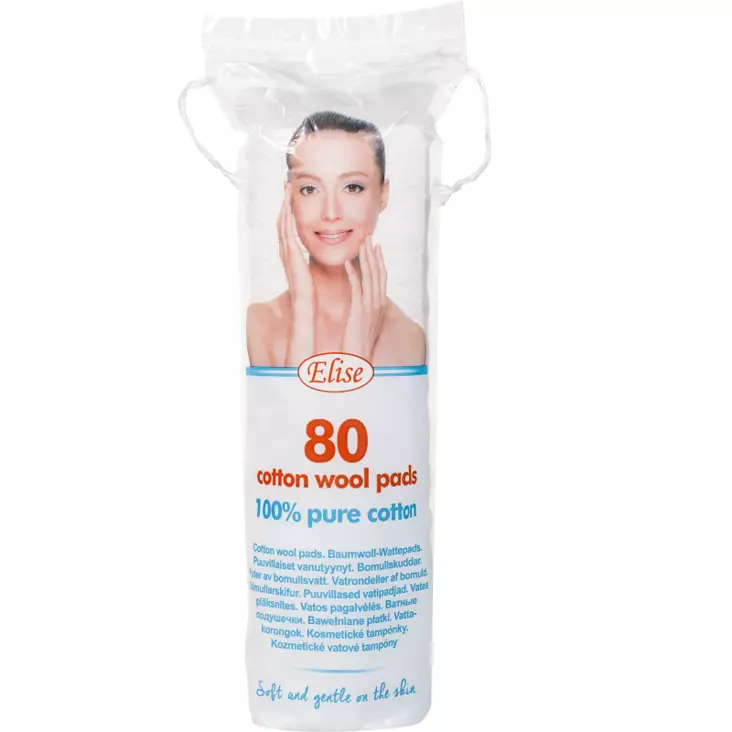 Elise pyöreät vanulaput 80kpl/pkt - Vanutuotteet - 4742002005138 - 1