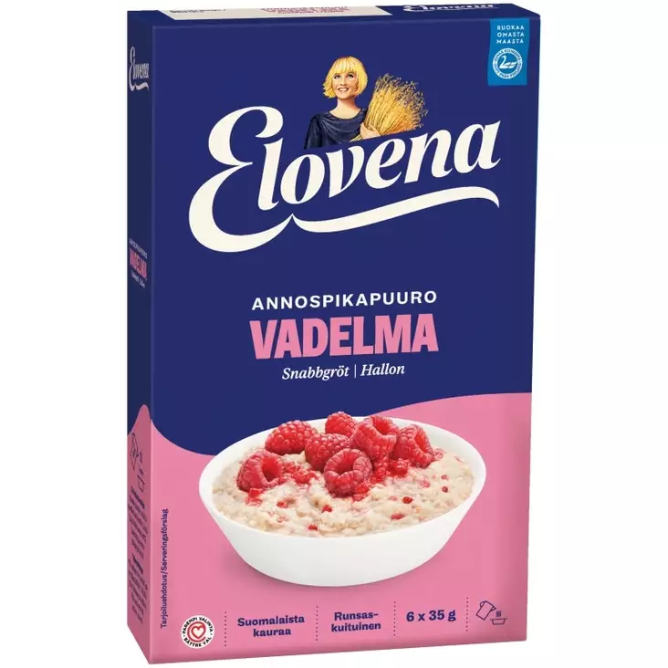 Elovena vadelma annospuuro - Elintarvikkeet - 6416597814038 - 1