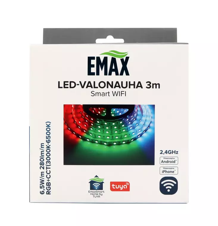 Emax Smart Home RGB LED-valonauha 280lm 3m - Led-valonauhat ja tarvikkeet - 6418536017838 - 1