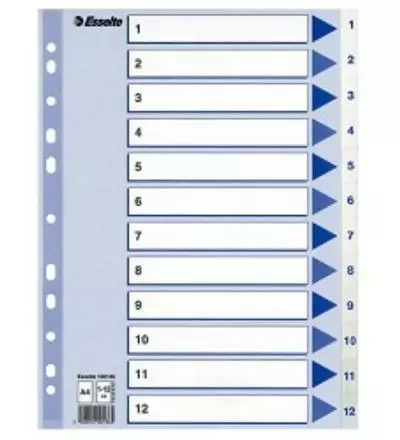 Esselte Rekisteri 1-12 A4 valkoinen - Muut toimistotarvikkeet - 6416275922338 - 1