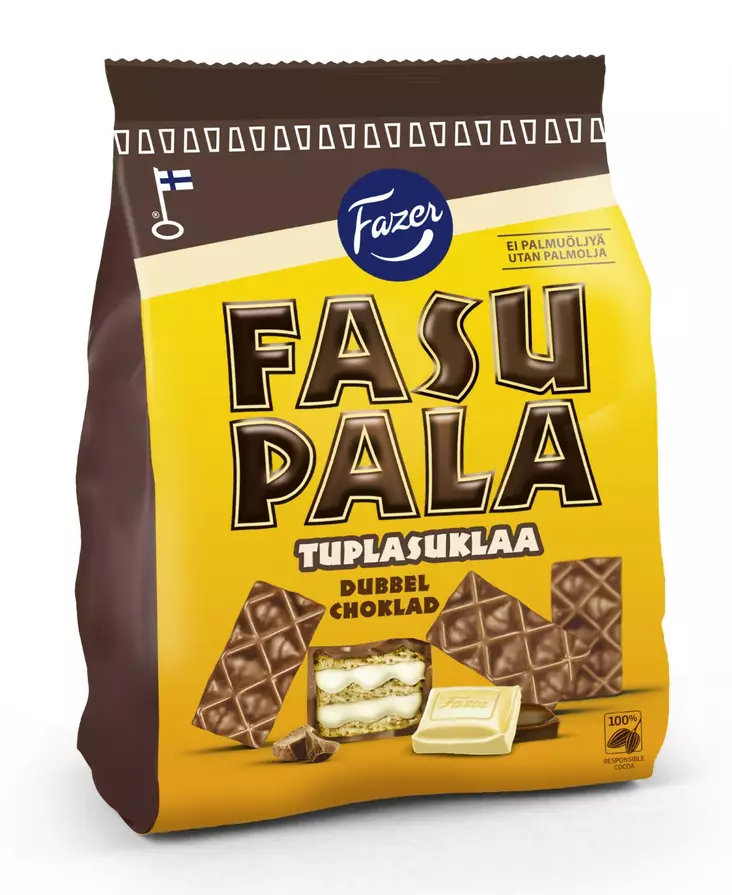 Fazer Fasupala Tuplasuklaa vohveli 215g - Keksit - 6416453073708 - 1