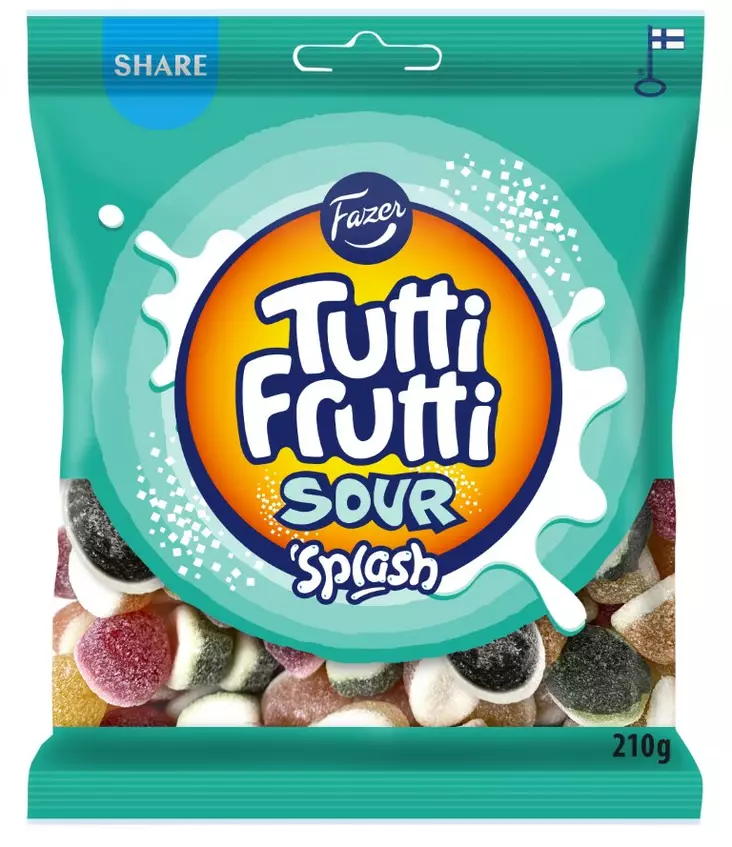 Fazer Tutti Frutti sour splash 210g - Makeiset - 6416453051348 - 1