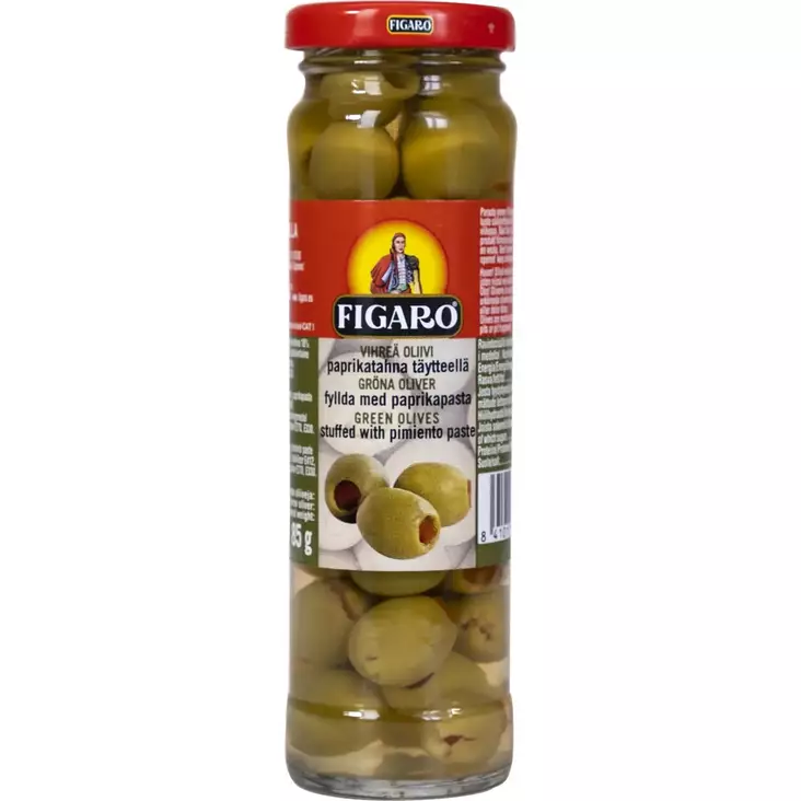 Figaro vihreä oliivi 142g/85g paprikatäy - Elintarvikkeet - 8410159017088 - 1