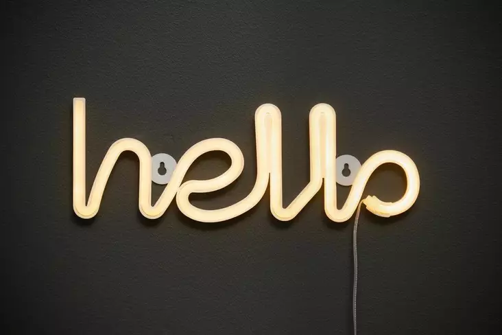 Finnlumor Led-valo teksti Hello valk. - Jouluvalot - 6410416480848 - 1