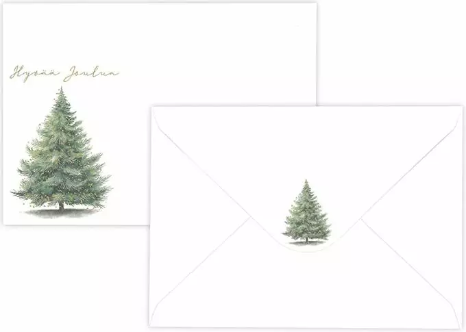 Foliokirjekuori C6 joulukuusi kulta - Kirjekuoret - 6417715076918 - 1