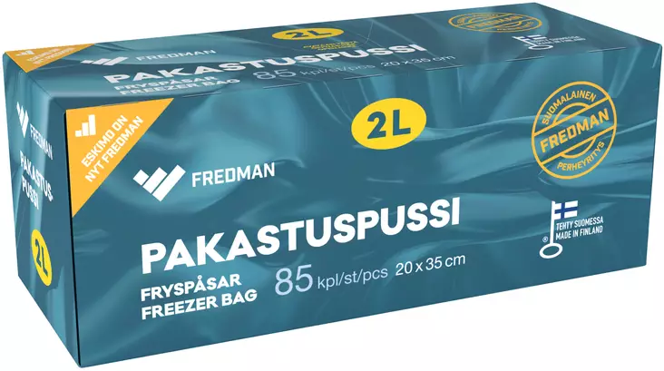Fredman pakastuspussi 2l 85kpl - Keittiön paperit ja tarvikkeet - 6418400073038 - 1