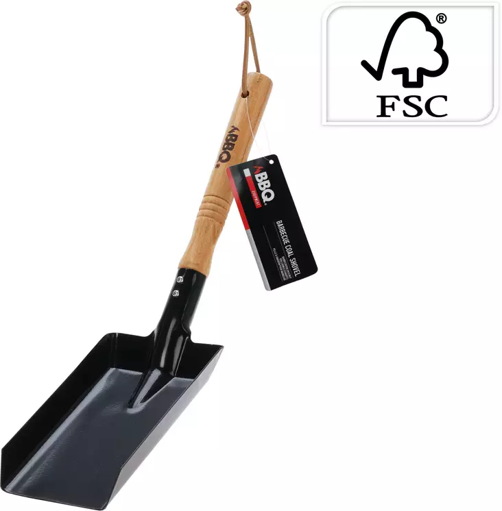 Grillihiililapio puukahvalla 37x9,5cm - Grillaus- ja savustustarvikkeet - 8721037345118 - 1