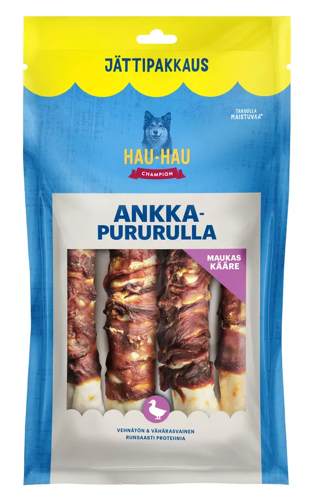 Hau-Hau Champion ankkapururulla 25cm 4kpl 440g - Koiran luut - 6438554003828 - 1