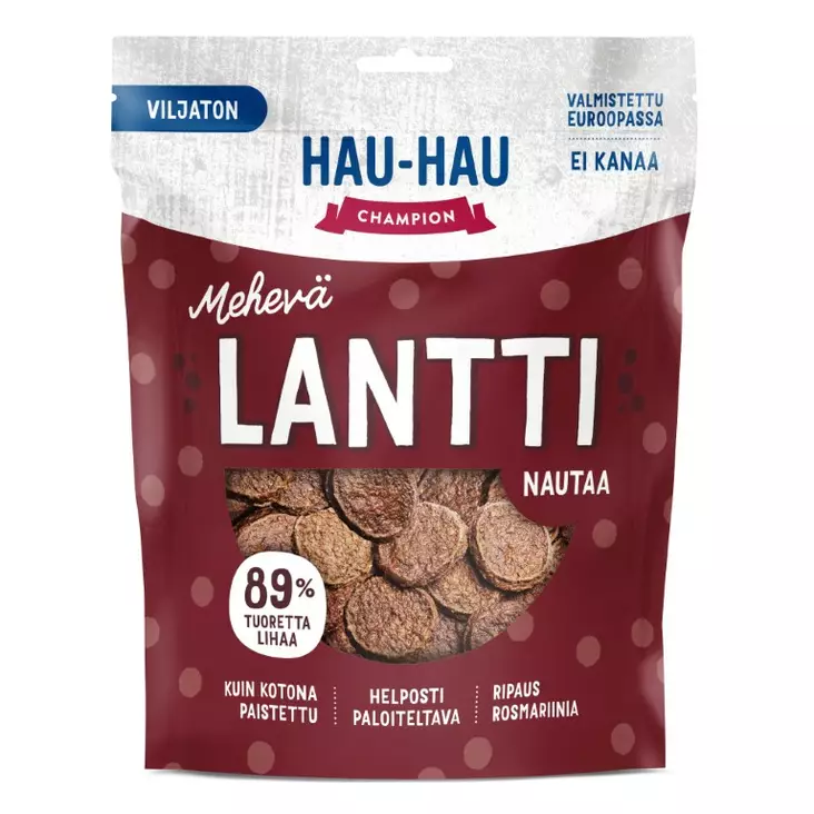 Hau-Hau Champion Mehevä lantti viljaton koiran herkku 400g nauta - Koiran herkut - 6438554004078 - 1