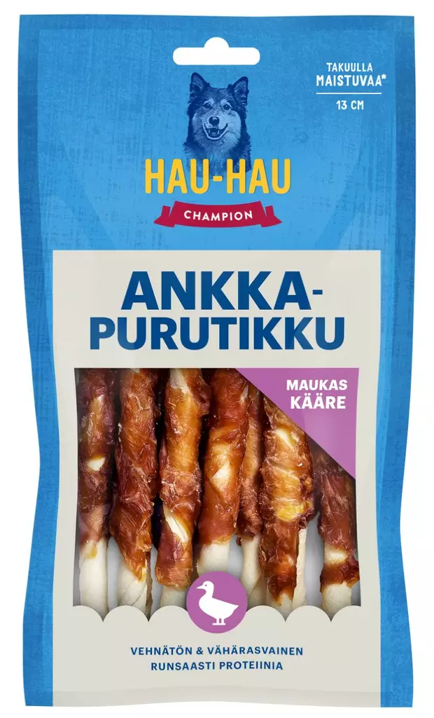 Hau-Hau Champion puruluut purutikku 11kpl 100g ankka - Koiran luut - 6430056881058 - 1