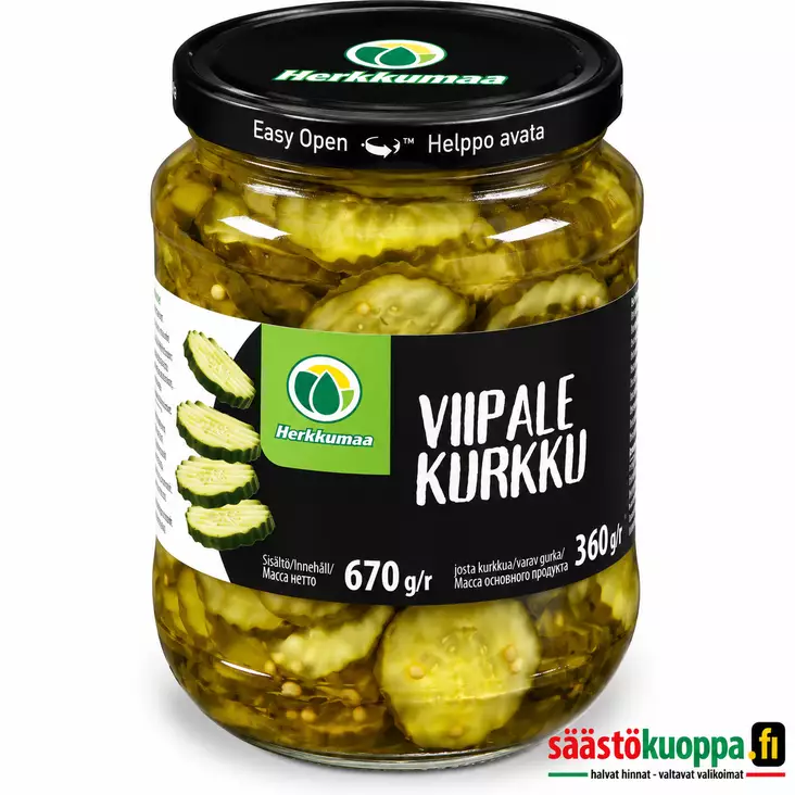 Herkkumaa Viipalekurkkuja 670g/360g - Hedelmä- ja marjasäilykkeet - 6410840055568 - 1