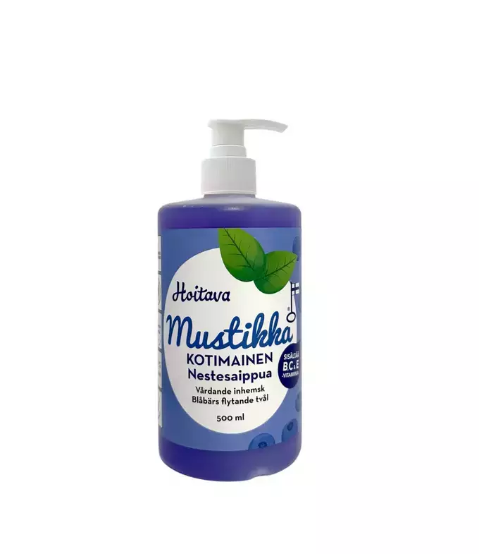 Hoitava Nestesaippua 500ml Mustikka - Nestesaippuat - 6417037109158 - 1
