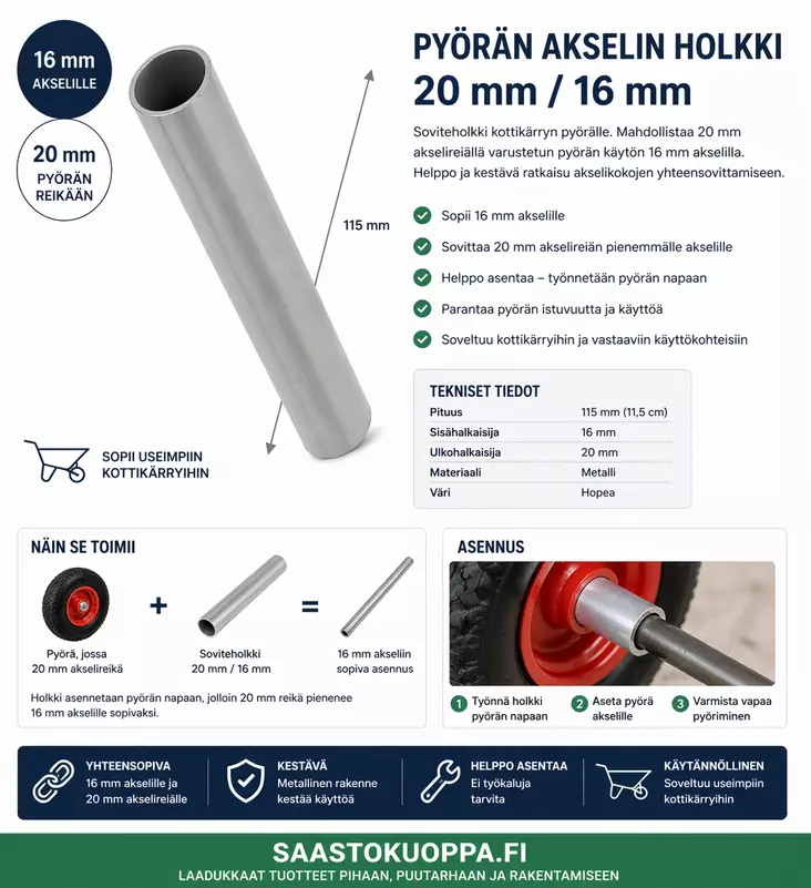 Holkki 20/16 - Nokka-, halko-, kotti- ja pumppukärryt - 6438168001968 - 1