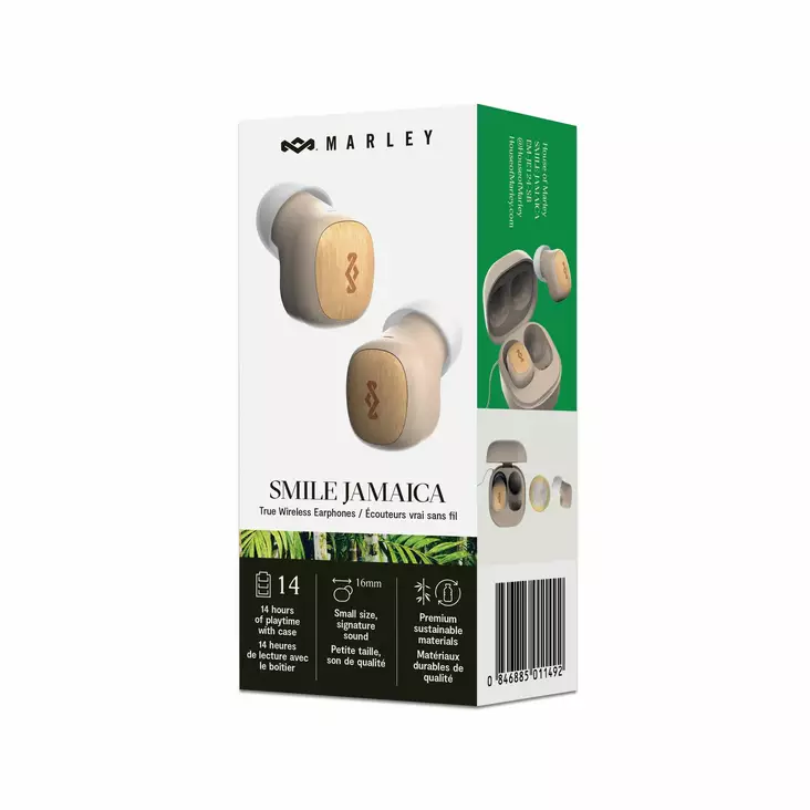 House of Marley Smile Jamaica Mini langattomat nappikuulokkeet, kerma - Nappikuulokkeet - 846885011508 - 1