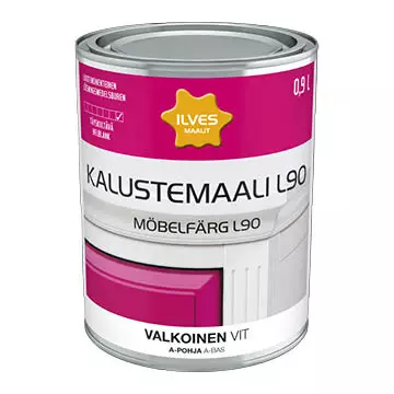 Ilves Kalustemaali L90 Valkoinen 0,9L - Kalustemaalit ja ikkuna/ovimaalit - 6430026950838 - 1