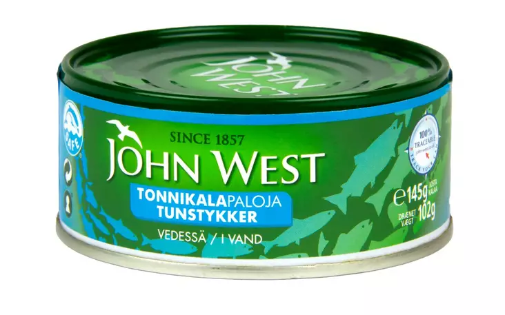 John West Tonnikalapalat vedessä 145/102 - Valmisruokasäilykkeet - 5000171058898 - 1