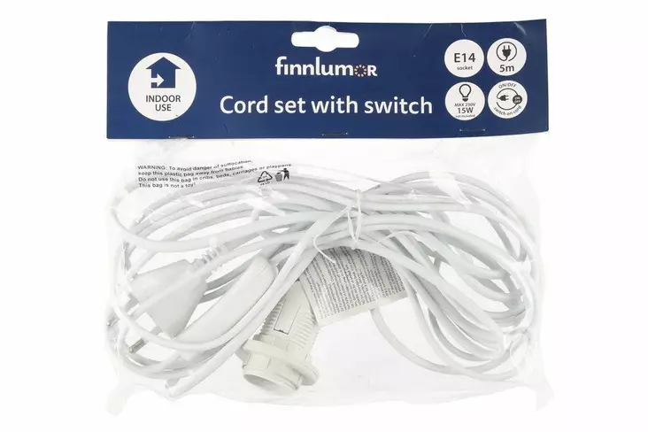 Johtosarja katkaisijalla 5m E14 - Asennuskaapelit ja sähköjohdot - 6410412711748 - 1