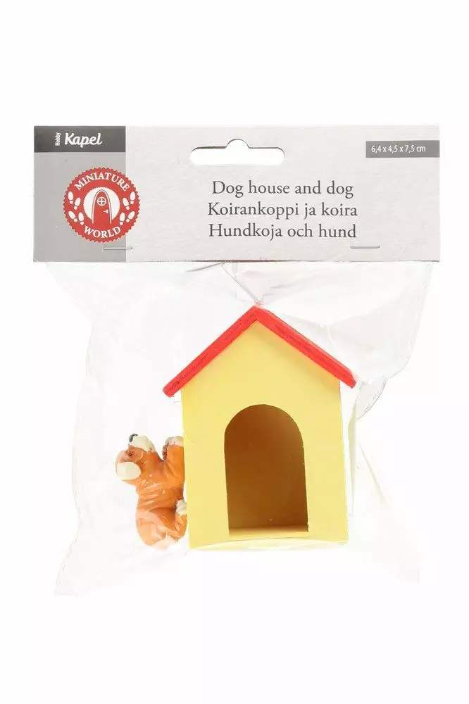 Kapel miniatyyri koirankoppi ja koira - Askartelukoristeet - 6410416104218 - 1