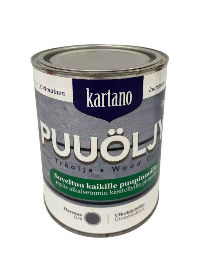 Kartano Puuöljy Harmaa Vesiohenteinen 0,9L - Puuöljyt - 6438168101118 - 1