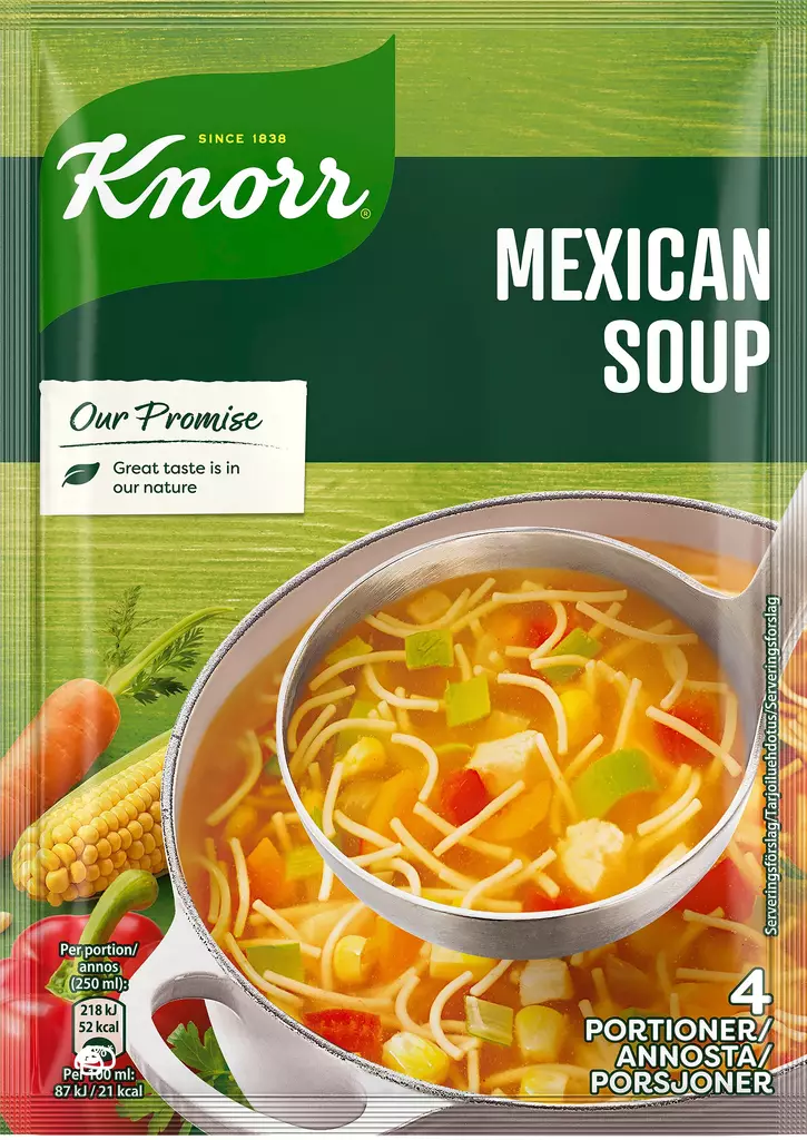 Knorr Mexicanakeitto Keittoaines 64g - Kuivaruoka-aineet, keitot ja kastikkeet - 8718114863818 - 1