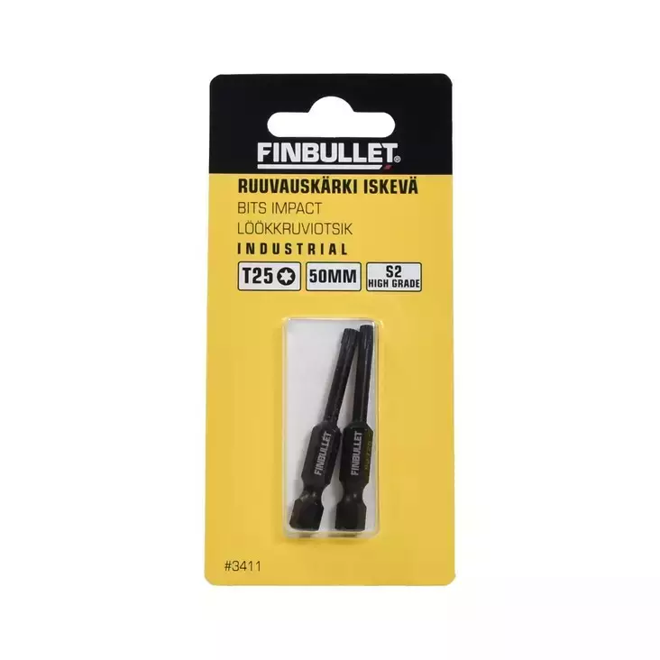 Konekärki iskevä T25*50mm 2kpl - Ruuvauskärjet - 6438152034118 - 1