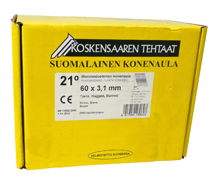 Konenaula 21° 60mm x 3,1mm 2000kpl - Naulat - 6417559180628 - 1