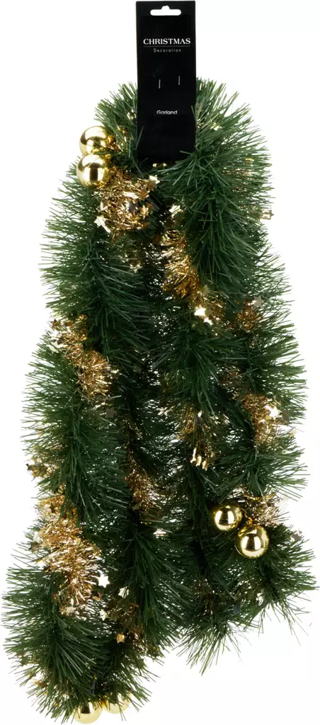 Kuusenpunos 270cm kultalangalla - Joulukoristeet - 8721037732178 - 1