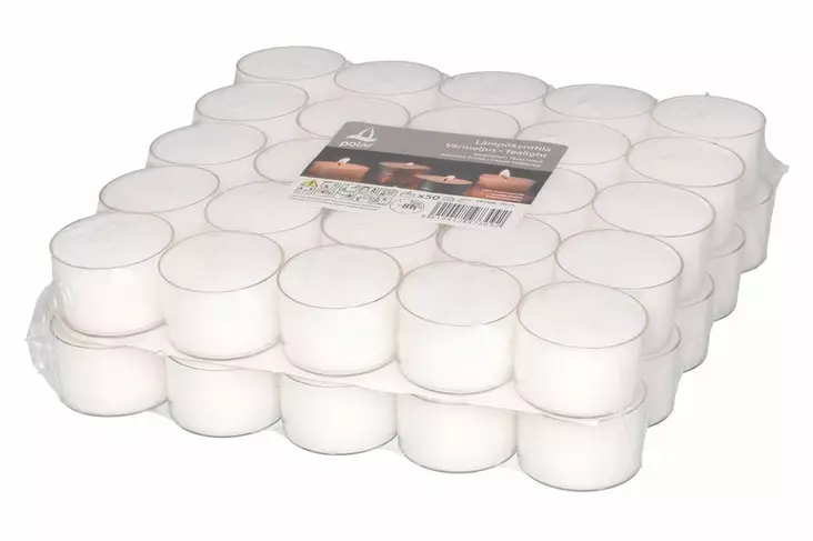 Lämpökynttilä muovikippo 50kpl 8h - Lämpökynttilät - 6410413304888 - 1