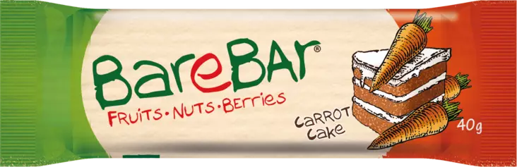 Leader BareBar Carrot Cake taatelipatu - Urheiluravinteet ja -valmisteet - 6430080442348 - 1