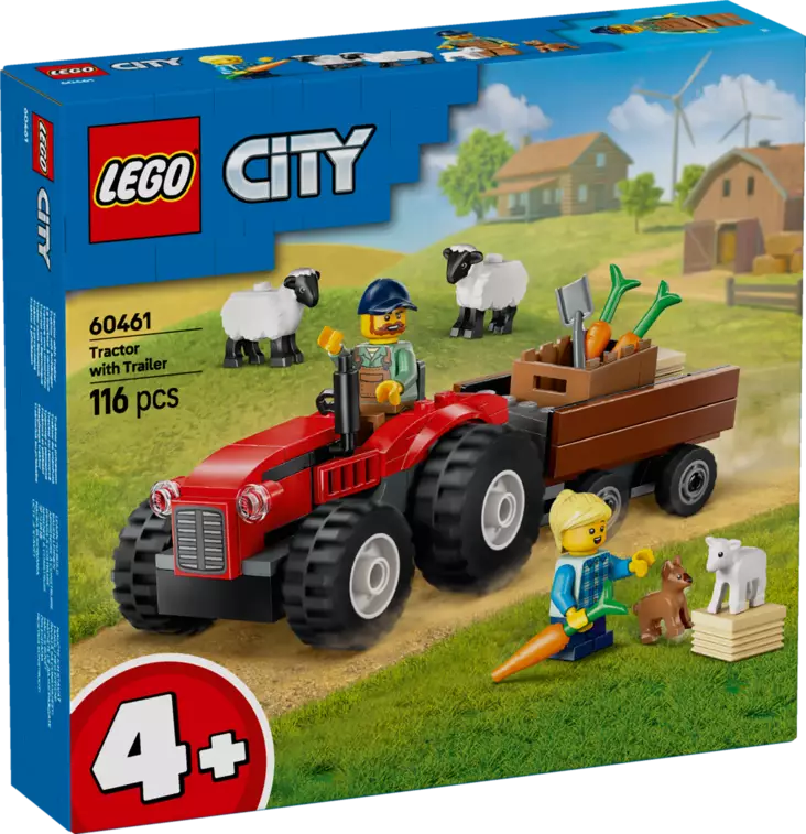 LEGO City Great Vehicles 60461 Maatilan punainen traktori, peräkärry ja lampaat - Legot - 5702017812618 - 1