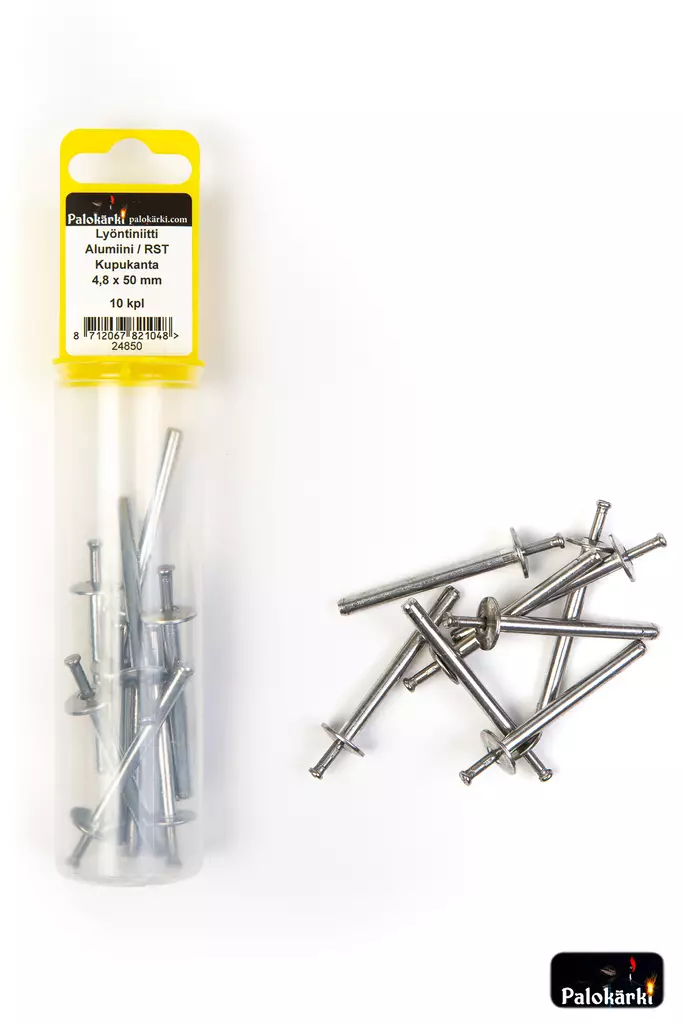 Lyöntiniitti alumiini/RST kupukanta 4,8x50mm 10kpl - Niitit ja hakaset - 8712067821048 - 1