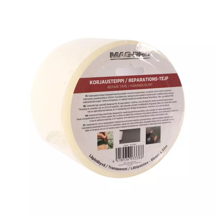 Magpro korjausteippi 80 mm x 32 m läpinäkyvä - Teipit - 6418536033388 - 1