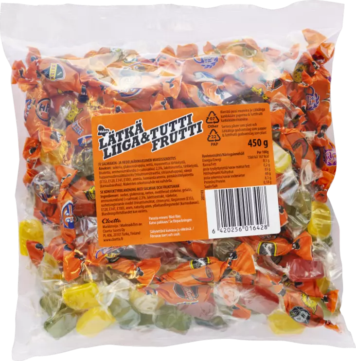 Malaco lätkä liiga&tutti frutti 450g - Karkit - 6420256016428 - 1