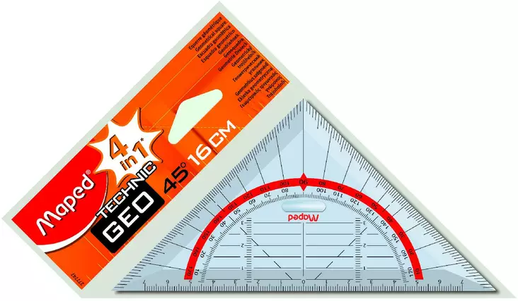 Maped viivain geokolmio 45/16cm - Muut toimistotarvikkeet - 3154142777478 - 1