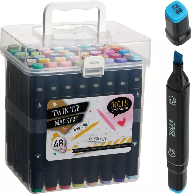 Markers Duo 48kpl laatikossa - Tussit, kuitukynät ja korostuskynät - 8721037592888 - 1