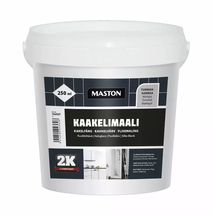 Maston Kaakelimaali Tummanharmaa 250ml - Kaakelimaalit - 6412490043698 - 2