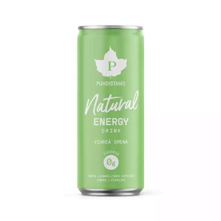 Puhdistamo Natural Energy Drink Vihreä omena 330ml - Virvoitusjuomat ja mixerit - 6430039222748 - 1