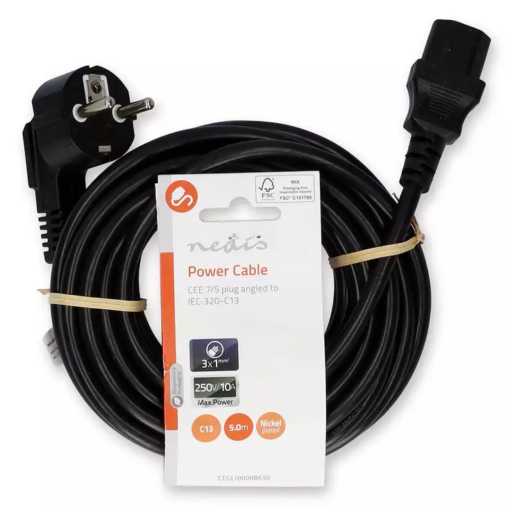 Nedis sähköjohto 5m Suko - Asennuskaapelit ja sähköjohdot - 5412810424948 - 1