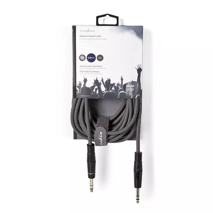 Nedis stereoäänikaapeli 6,35 mm TRS 5 m - Audiokaapelit - 5412810295258 - 1