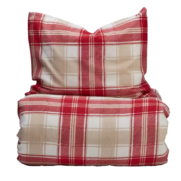 Noble House Red Check pussilakanasetti 150x210cm, 50x60cm - Pussilakanat - 7318161548778 - 1