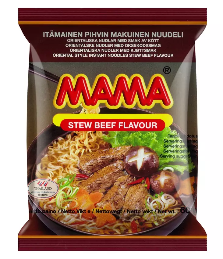 Nuudeli Mama 60g naudanlihanmakuinen - Muut ruokalisukkeet - 8850987141508 - 1